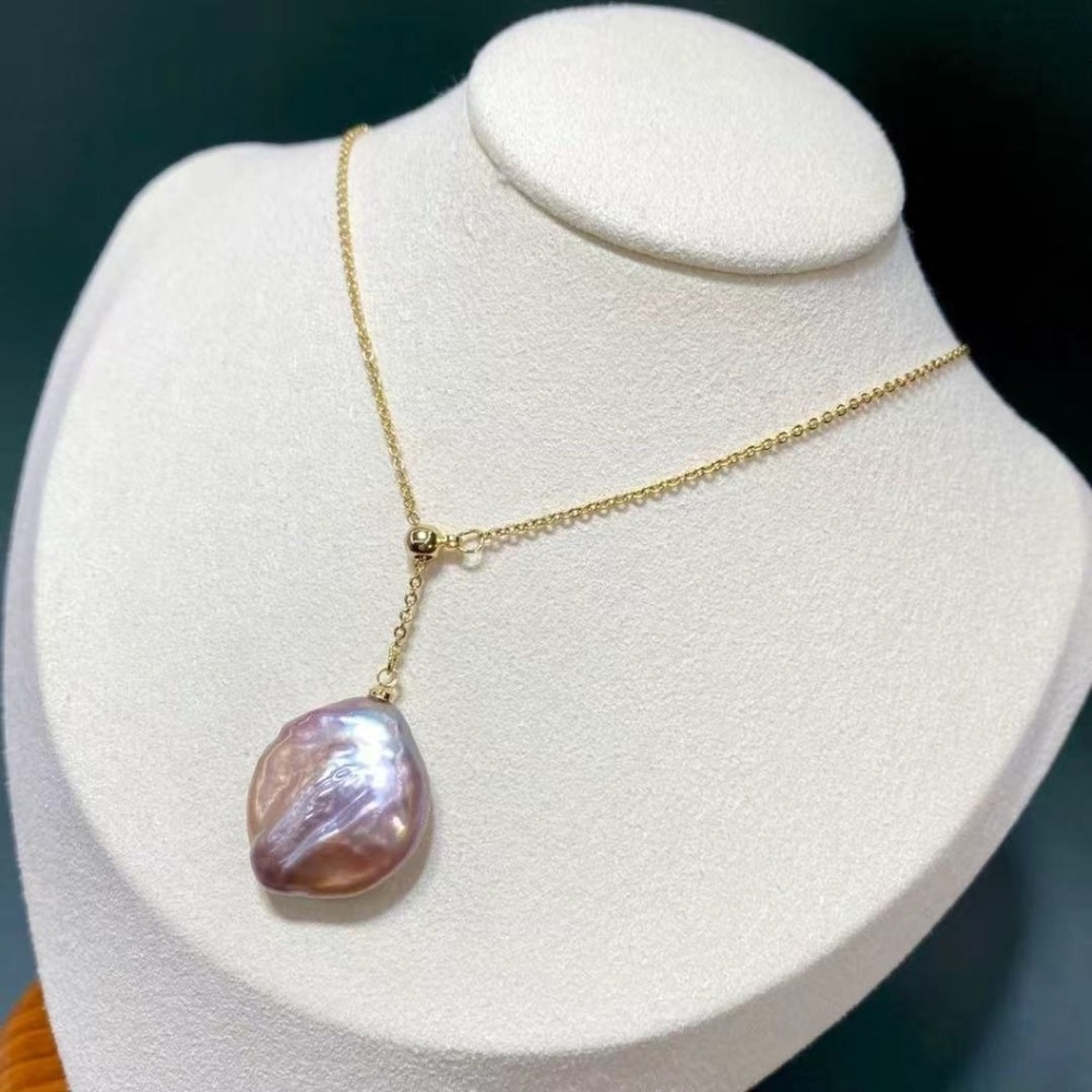 Premium Eco-Friendly Handmade Necklace with Natural Purple Pearls